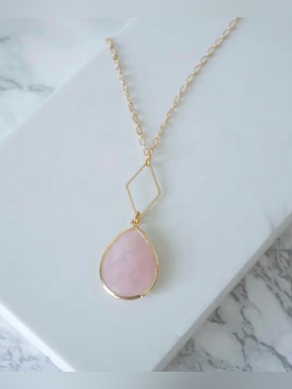 Tish Jewelry Arielle Rose Quartz Necklace